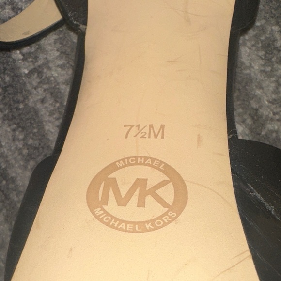 Michael Kors Black Heels with Gold MK Detail - Picture 7 of 7